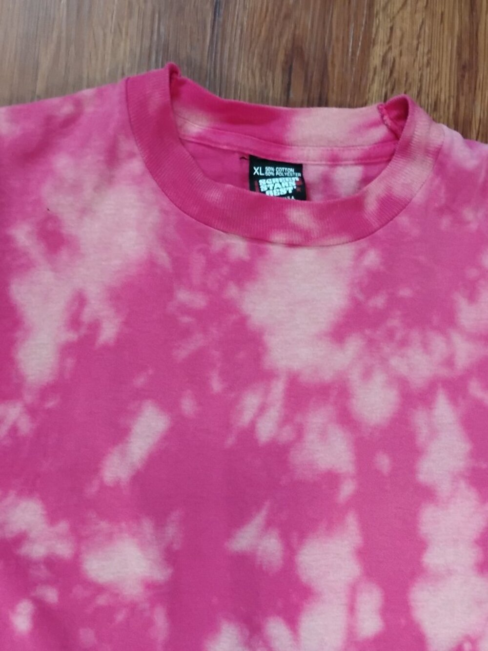 Vintage Screen Stars Reverse Tie Dye T-Shirt Pink